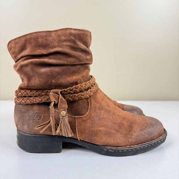 EUC Born Ouvea Castano Distressed Ankle Boots - Picture 2 of 12